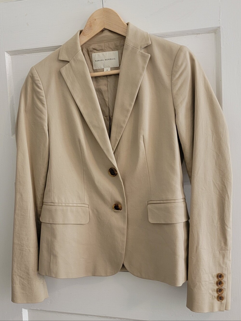 Banana Republic Light Beige Two-Button Blazer